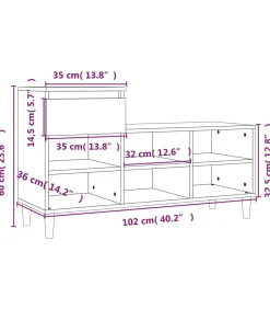Hot Schoenenkast 102x36x60 cm bewerkt hout sonoma eikenkleurig Organiseren