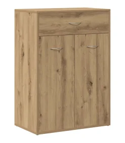 Online Schoenenkast 60x35x84 cm bewerkt hout artisanaal eikenkleur Organiseren