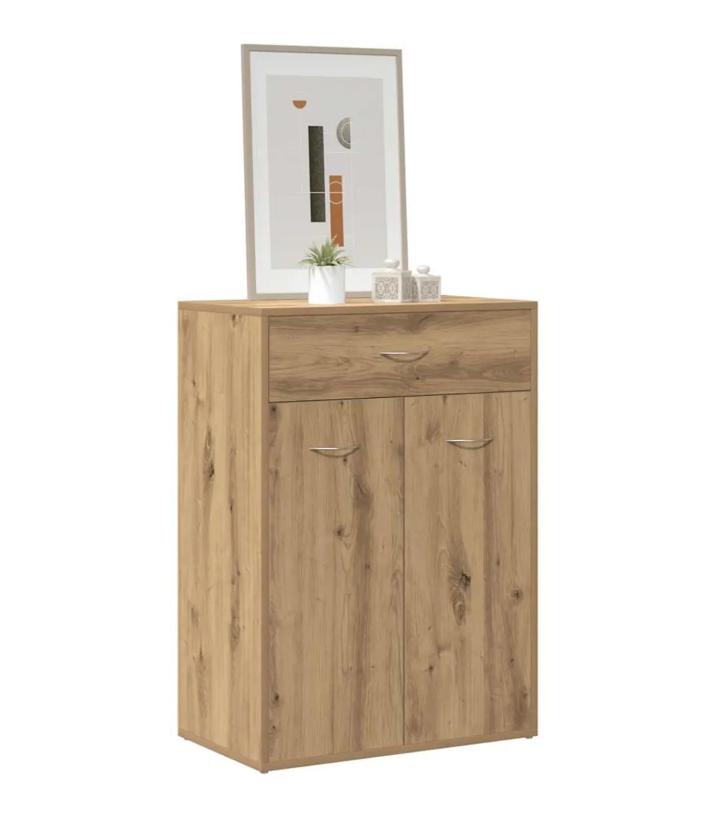 Online Schoenenkast 60x35x84 cm bewerkt hout artisanaal eikenkleur Organiseren