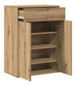 Online Schoenenkast 60x35x84 cm bewerkt hout artisanaal eikenkleur Organiseren