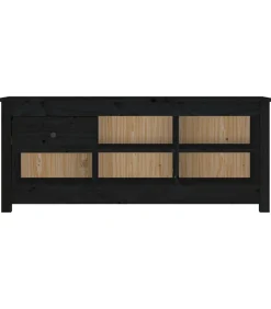 vidaXL Schoenenkast 110x38x45,5 cm massief grenenhout zwart