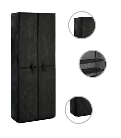Hot Schoenenkast 60x30x166 cm stof zwart Organiseren