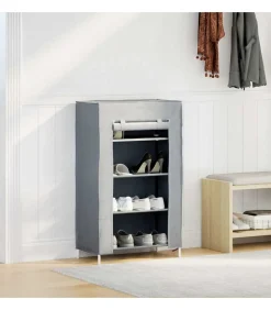 vidaXL Schoenenkast 60,5x30x97 cm vliesvlies grijs