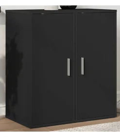 vidaXL Schoenenkasten 2 st 32x35x70 cm spaanplaat zwart