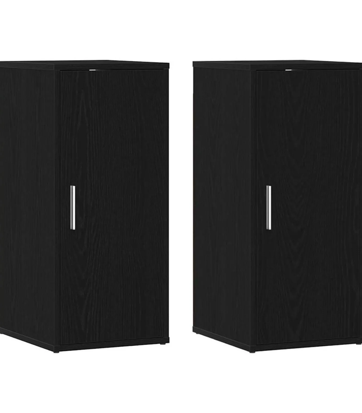 vidaXL Schoenenkasten 32x35x70 cm spaanplaat 2 st zwart eikenkleurig