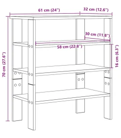 vidaXL Schoenenrek 61x32x70 cm bewerkt hout gerookt eikenkleurig