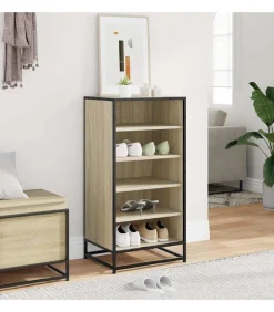 vidaXL Schoenenrek 48x38x97,5 cm bewerkt hout sonoma eikenkleurig