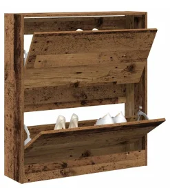 Discount Schoenkast met opslag Oud hout 80 x 21 x 87.5 cm Bewerkt hout Organiseren