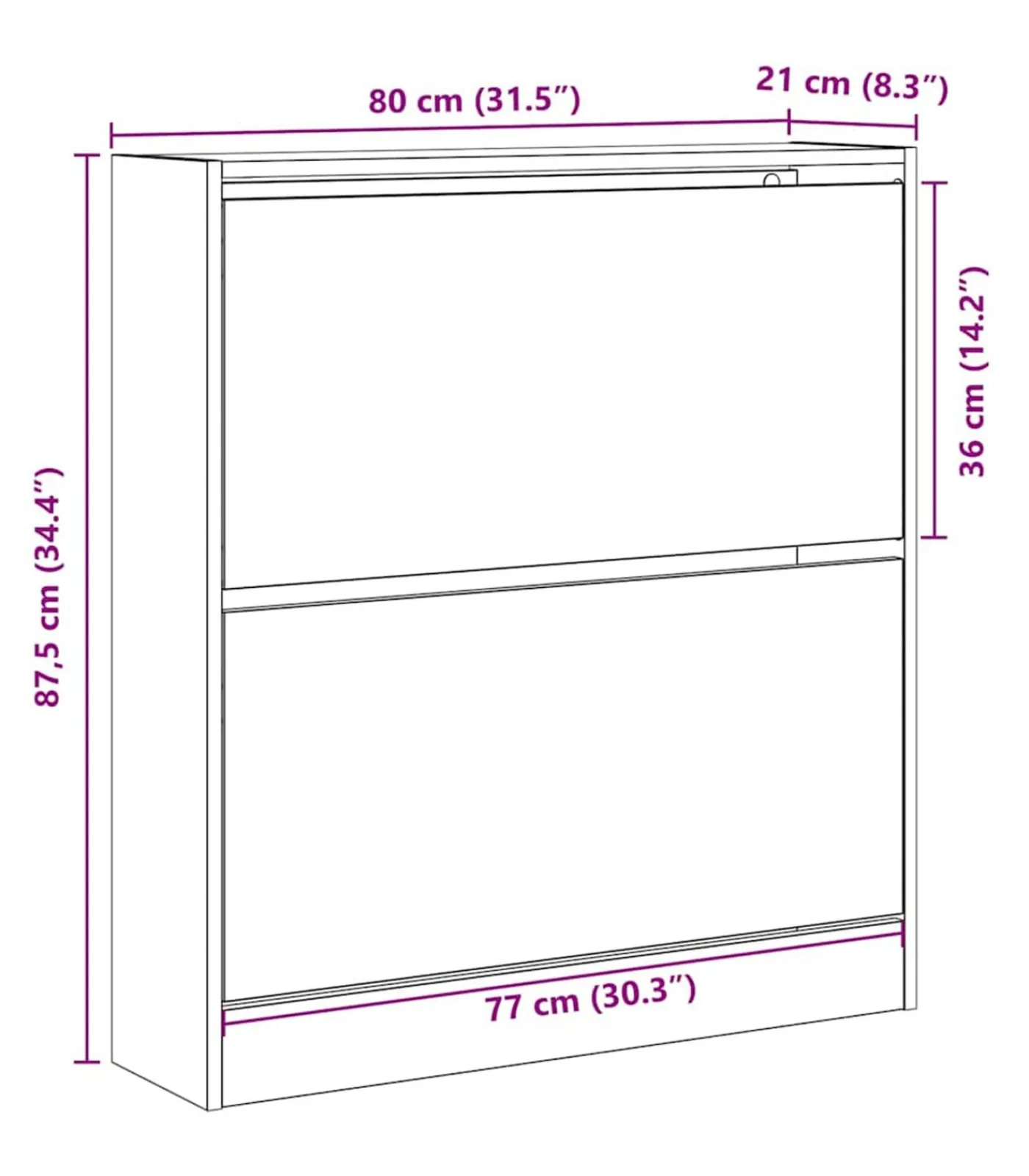 Discount Schoenkast met opslag Oud hout 80 x 21 x 87.5 cm Bewerkt hout Organiseren
