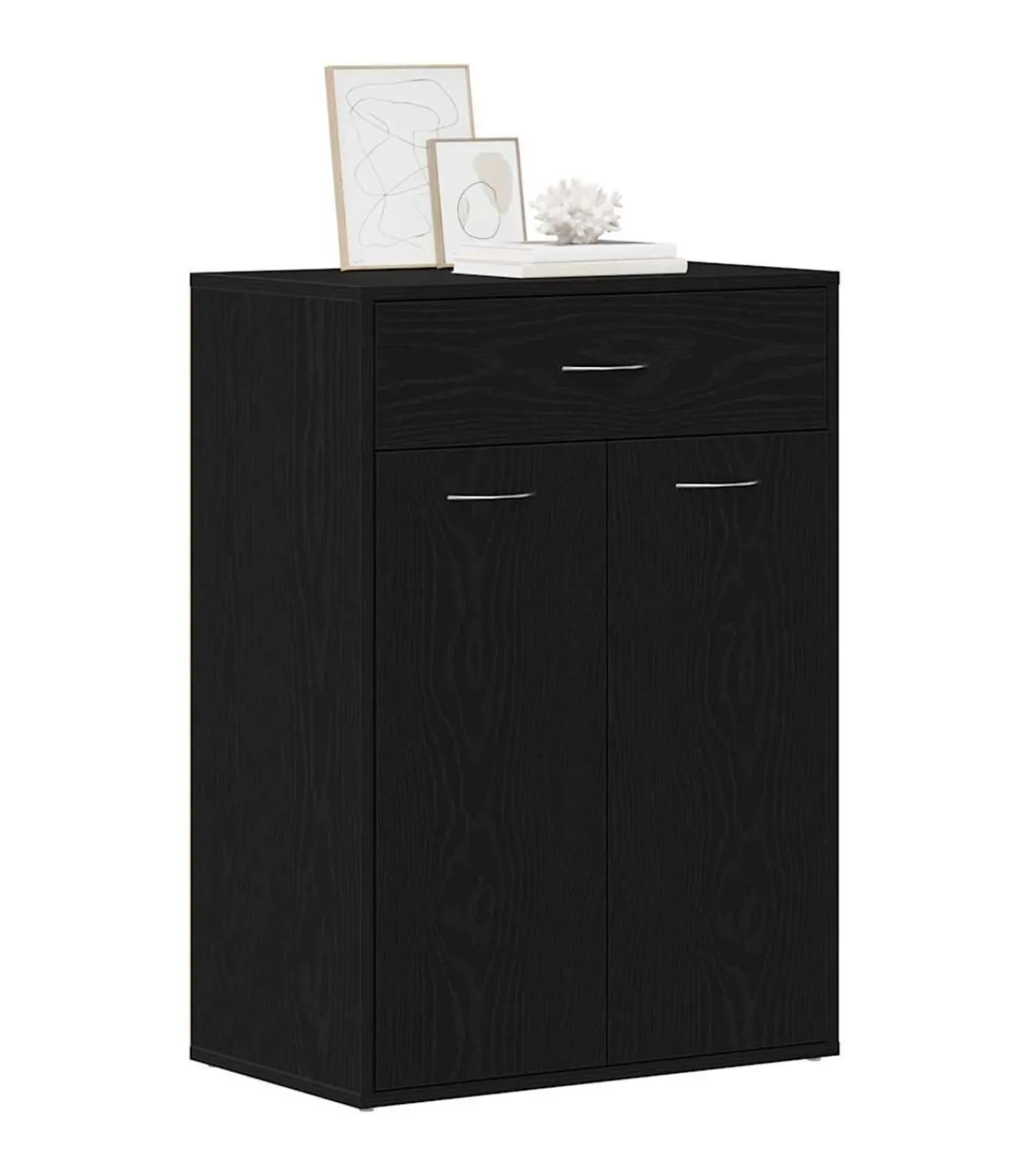 Sale Schoenrek met lade Zwart eiken 60 x 35 x 84 cm Bewerkt hout Organiseren