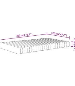 vidaXL Schuimmatras middelzacht 120x200 cm