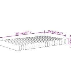 vidaXL Schuimmatras middelzacht 100x200 cm