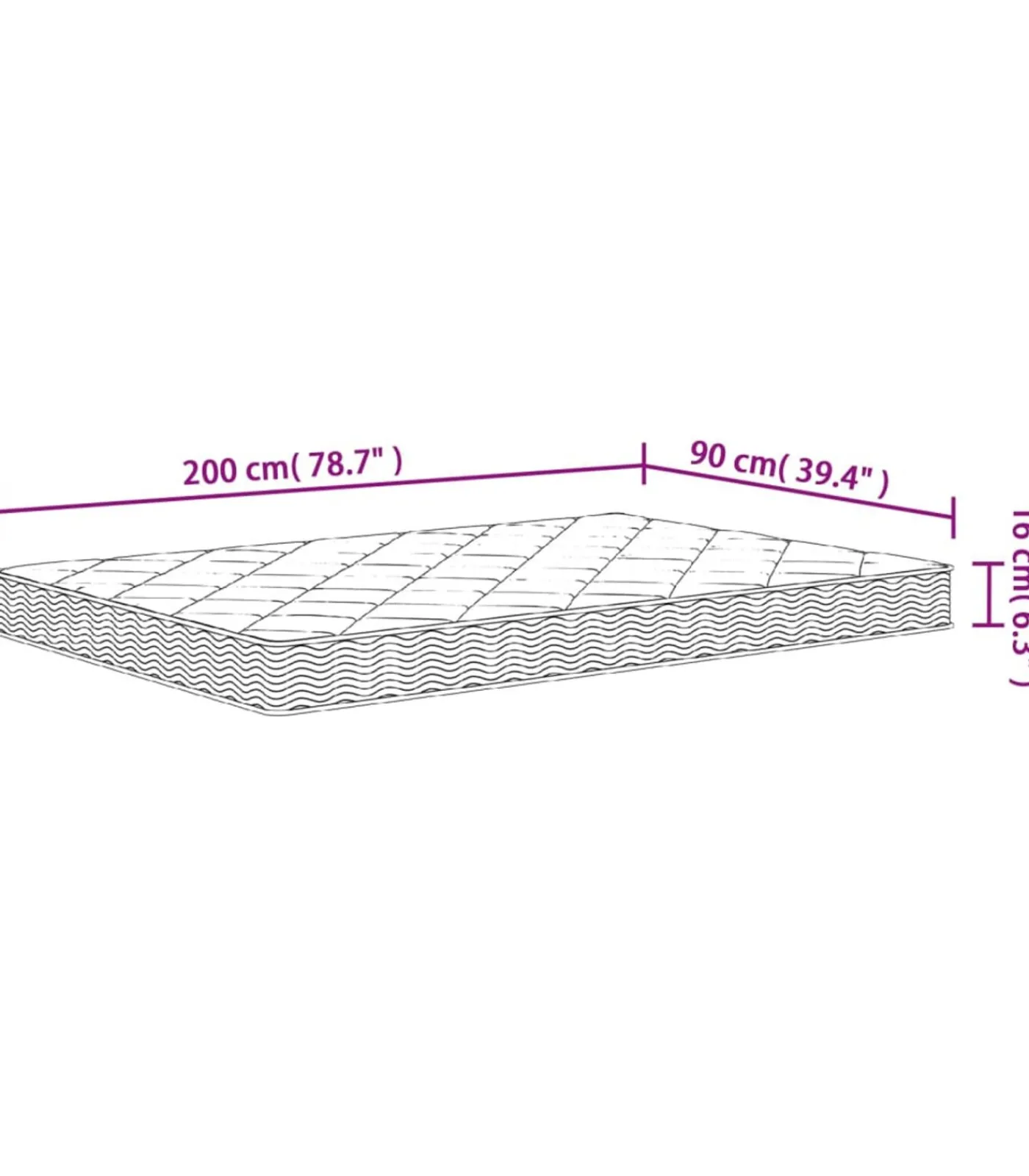 Best Schuimmatras middelzacht 90x200 cm Matrasbeschermer
