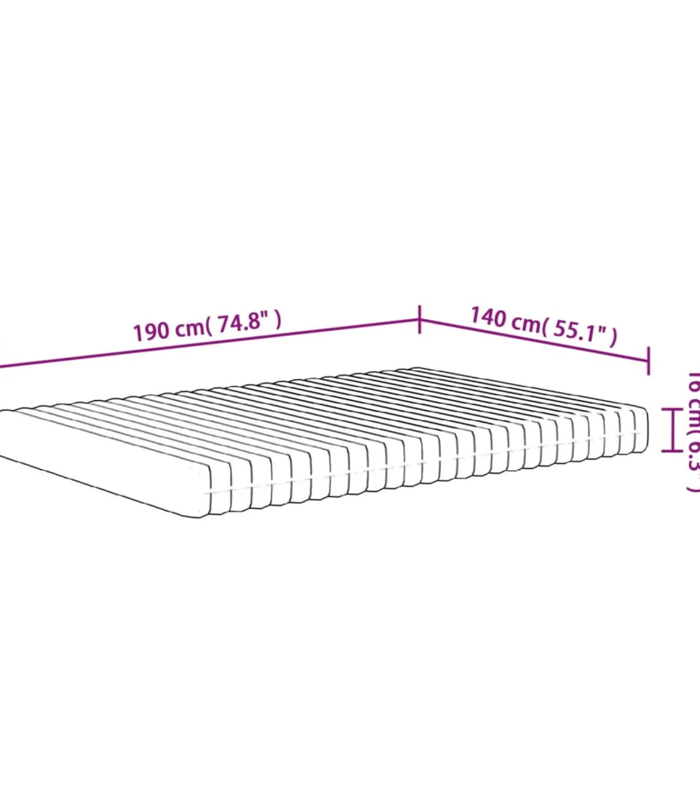 Clearance Schuimmatras middelzacht 140x190 cm Matrasbeschermer