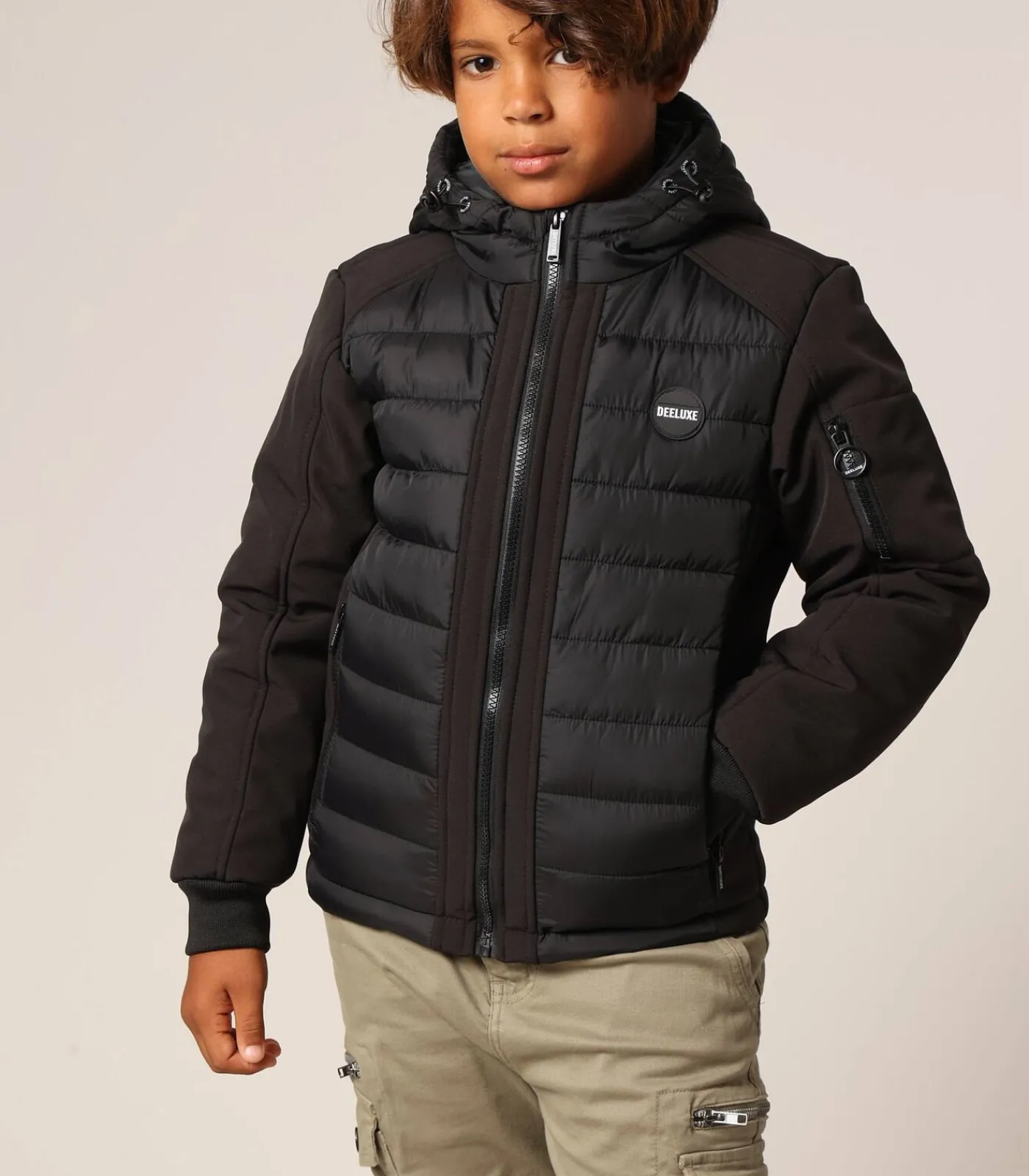 Kinderen Deeluxe SECTOR - Gewatteerde jas met capuchon en zakken met rits