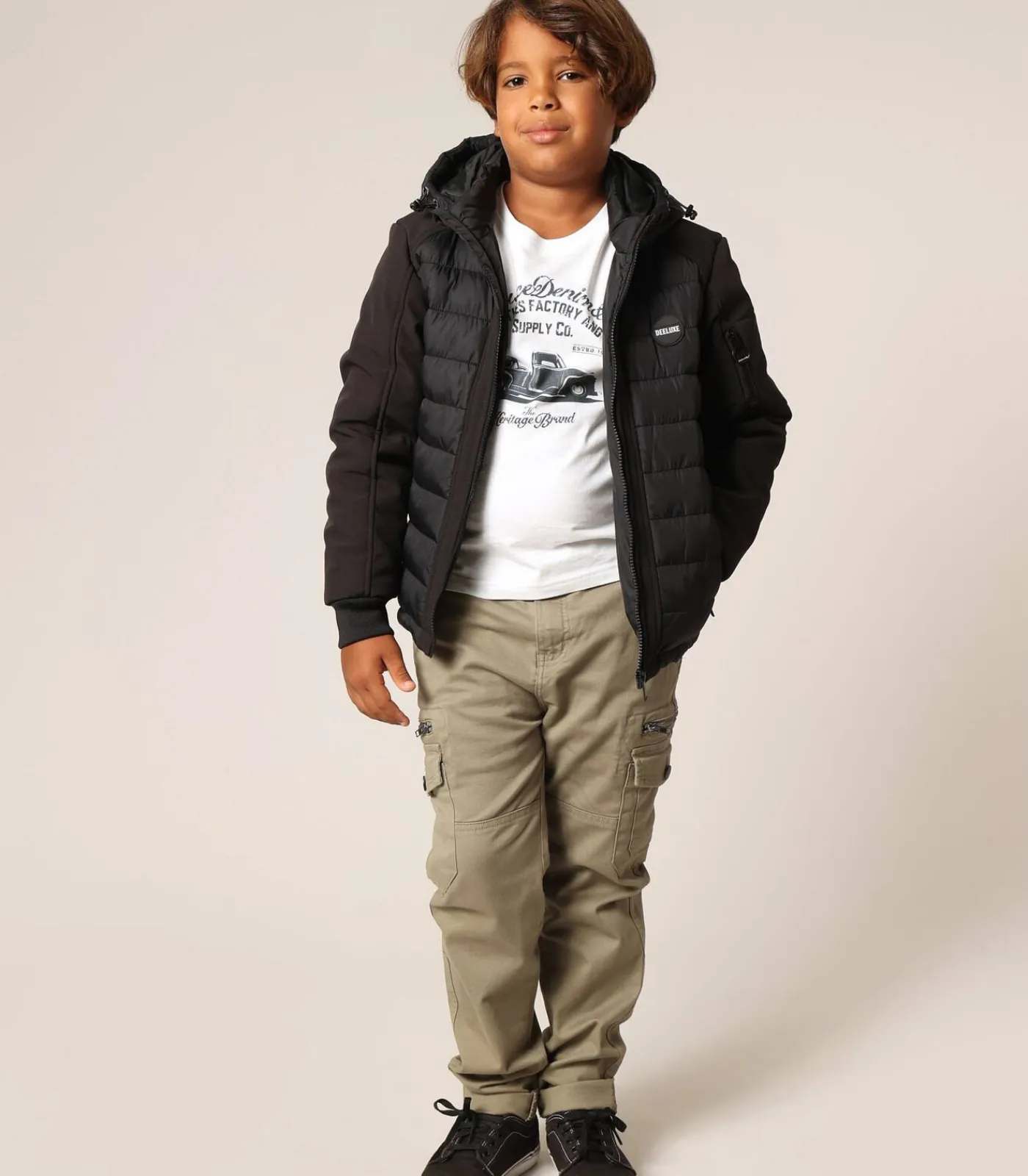 Kinderen Deeluxe SECTOR - Gewatteerde jas met capuchon en zakken met rits