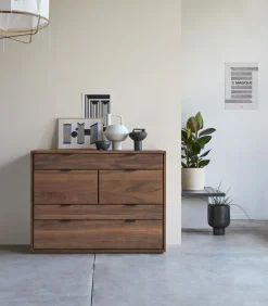 Tikamoon Senson - Massief notenhouten ladekast