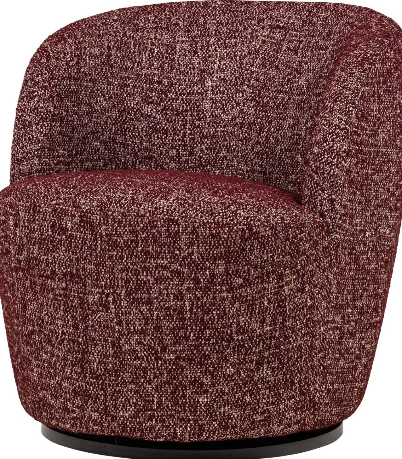 Clearance Serra Draaifauteuil - Melange Stof - Bordeauxrood - 68x70x77 Zetels