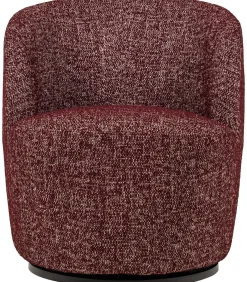 Clearance Serra Draaifauteuil - Melange Stof - Bordeauxrood - 68x70x77 Zetels