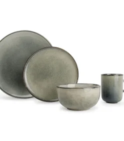 Outlet Servies 16-delig groen/blauw Meridian Tafelgerei