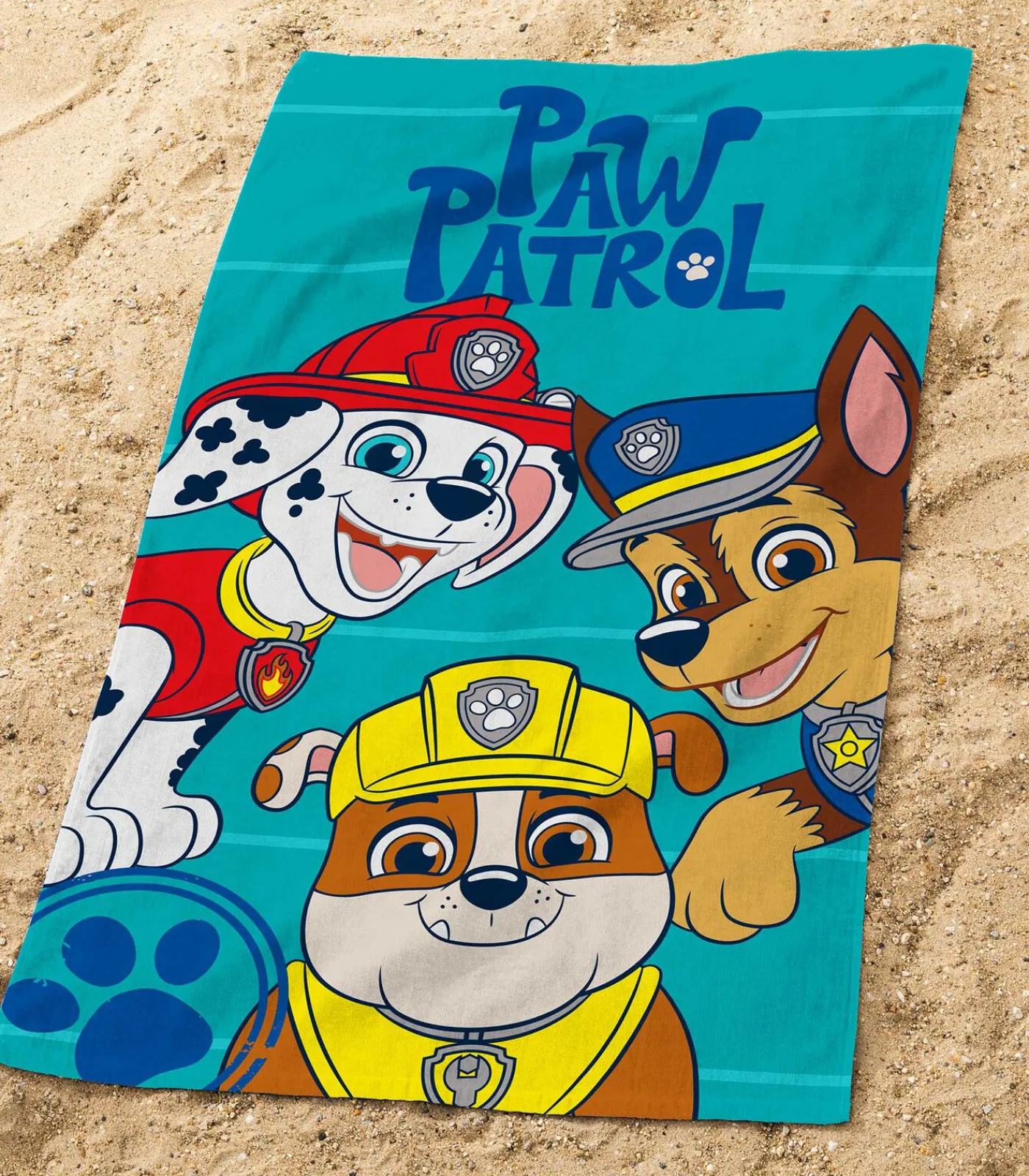 PAT PATROUILLE Set Badcape en Strandlaken bedrukt 100% Katoen, PAW PATROL SUMMER