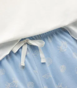 DAMES Koton Set Korte Pijama van Katoen met Schelpenprint