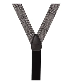 Hot Set stropdas met pochet en bretels schotse ruit grijs Heren Kostuums & Blazers