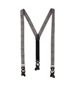 Hot Set stropdas met pochet en bretels schotse ruit grijs Heren Kostuums & Blazers