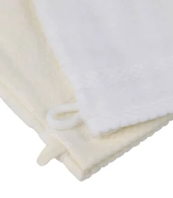 Linandelle Set van 12 ecru katoenen washandjes