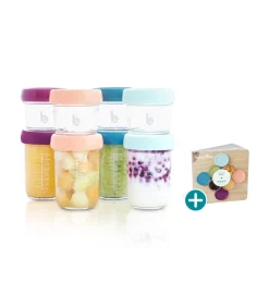 Kinderen BabyMoov Set van 4 glazen Potjes met Deksel