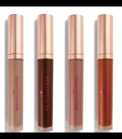 Revolution Set van 4 I Heart Chocolate Lipgloss - Honingraat / Mokka / Mint Chocolate / Chocolate Fudge