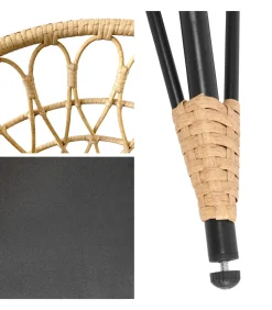 HAPPY GARDEN Set van 2 kunststof rotan fauteuils met kussens AIKO