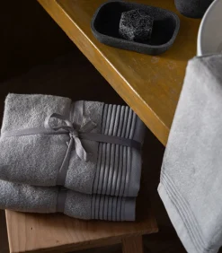 Best Set van 2 Premium Handdoeken SILVER MIST. Biologisch Katoen Handdoeken