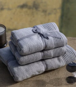 Best Set van 2 Premium Handdoeken SILVER MIST. Biologisch Katoen Handdoeken