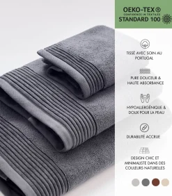 Online Set van 6 Premium Handdoeken SOOTHING SHADOWS (2-33x50cm, 2-50x100cm, 2-70x140cm) Badset