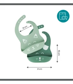 Online Set van 2 siliconen slabbetjes BIB'ISY Kinderen Babyuitzet