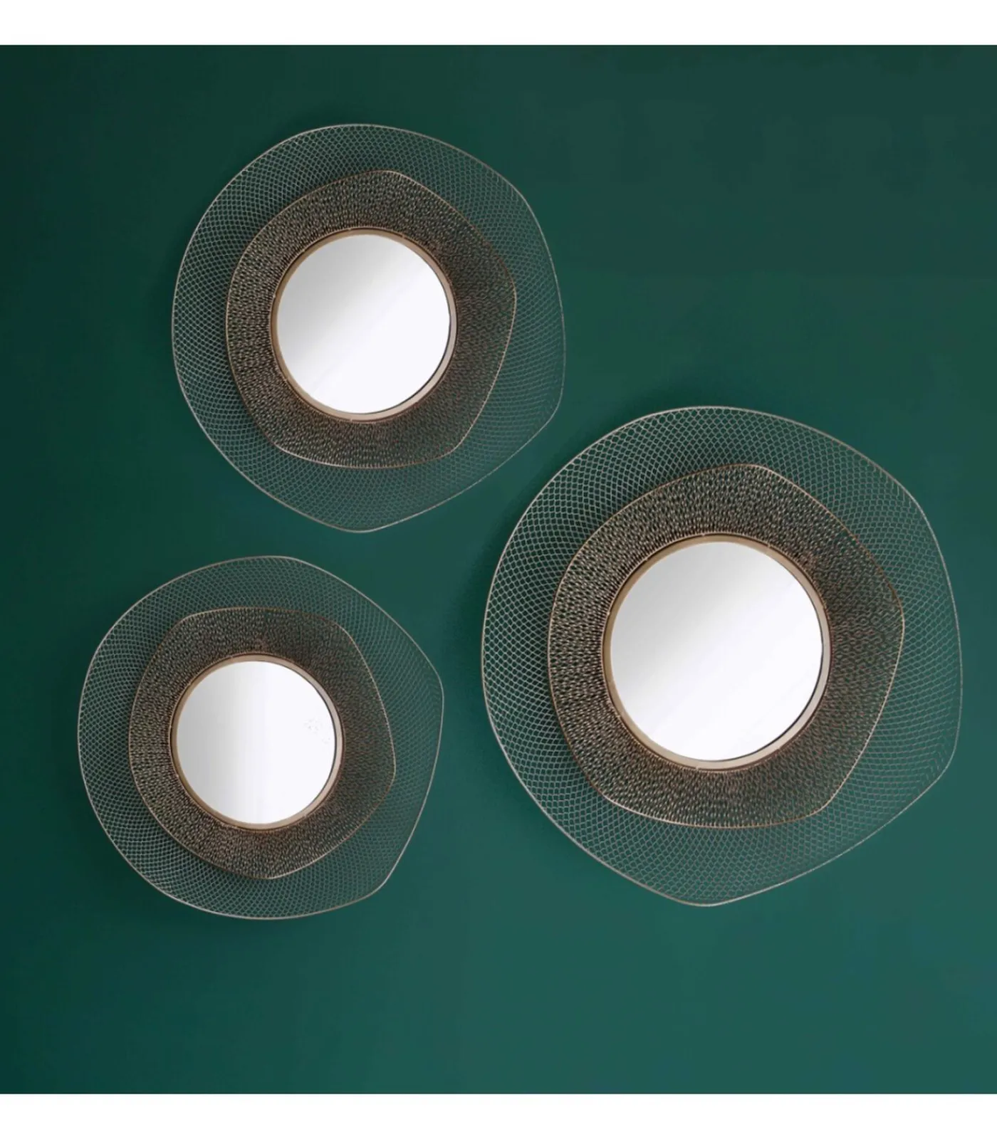 Clearance Set van 3 spiegels in organische vorm, 31 cm Spiegels