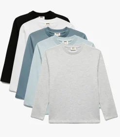 Clearance Set van 5 T-shirts Lange Mouwen Ronde Hals Kinderen T-Shirts & Polo's