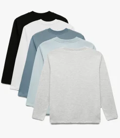 Clearance Set van 5 T-shirts Lange Mouwen Ronde Hals Kinderen T-Shirts & Polo's