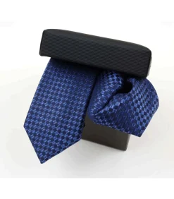 Online Set zijden das en pochet royalblauw geblokt Heren Kostuums & Blazers