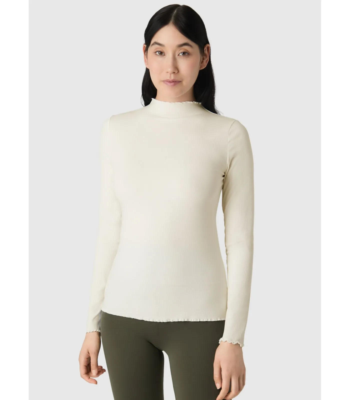 Clearance Shirt Met Lange Mouwen “JUUNO Longsleeve Rib Lettuce Hem” DAMES T-Shirts & Tops