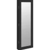 vidaXL Sieradenkast met spiegel wandgemonteerd 30x8,5x90 cm zwart