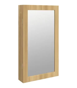 vidaXL Sieradenkast met spiegel en LED wandgemonteerd