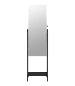 vidaXL Sieradenkast met spiegel vrijstaand 42x38x152 cm zwart