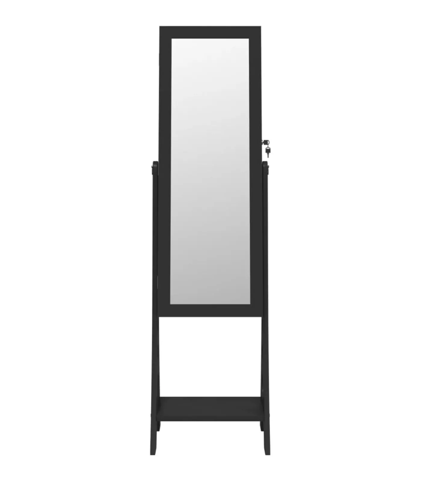 vidaXL Sieradenkast met spiegel en LED-verlichting vrijstaand zwart