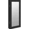 vidaXL Sieradenkast met spiegel wandgemonteerd 30x8,5x67 cm zwart