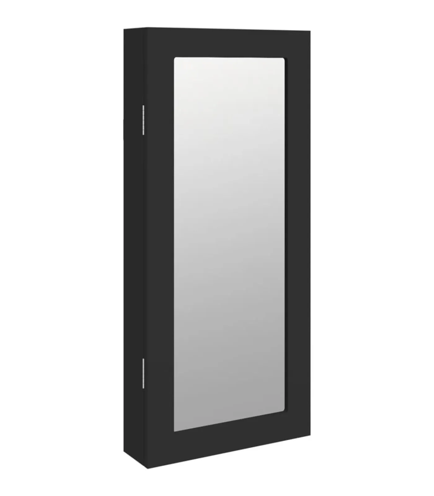 vidaXL Sieradenkast met spiegel wandgemonteerd 30x8,5x67 cm zwart