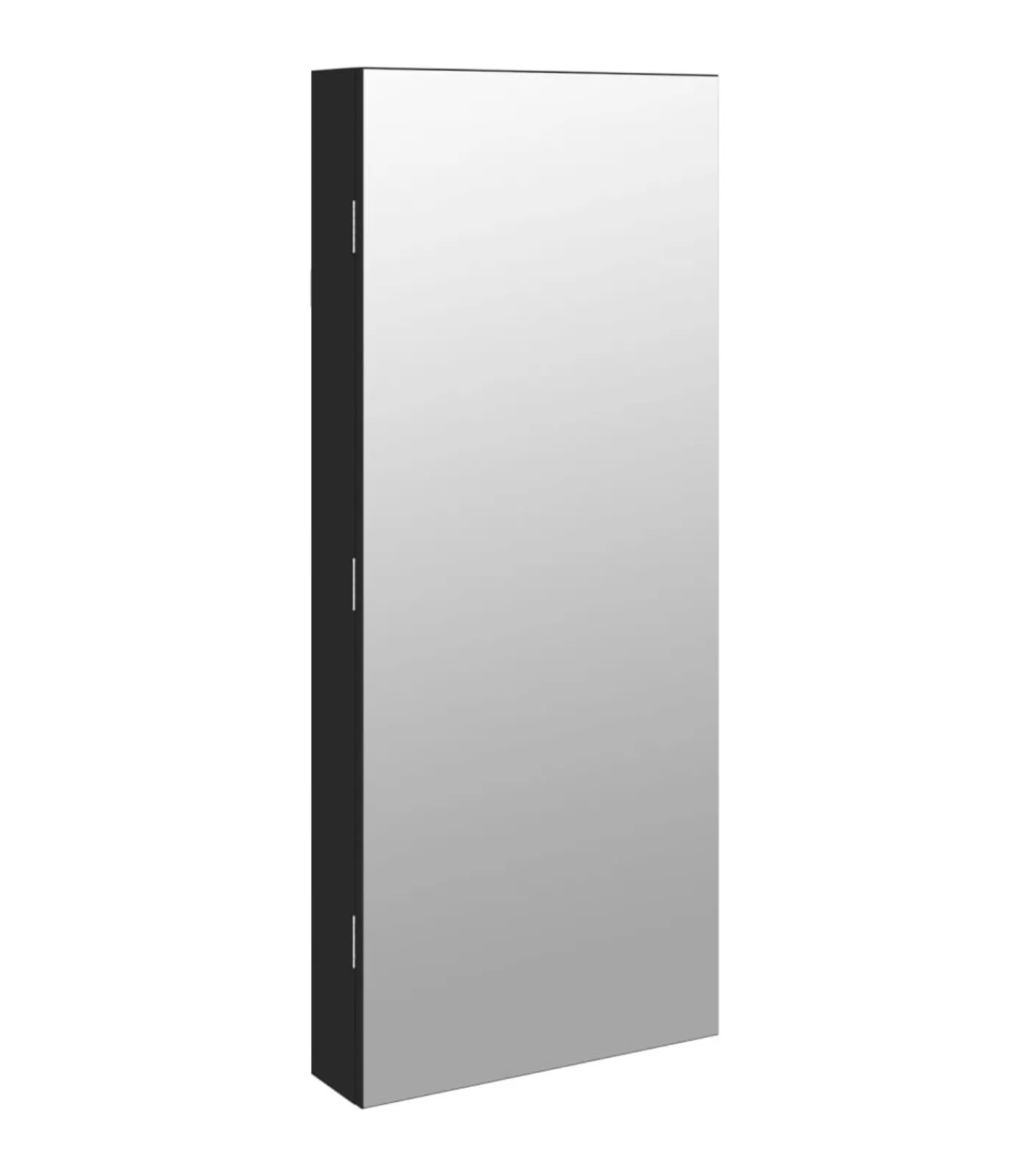 vidaXL Sieradenkast met spiegel en LED wandgemonteerd zwart