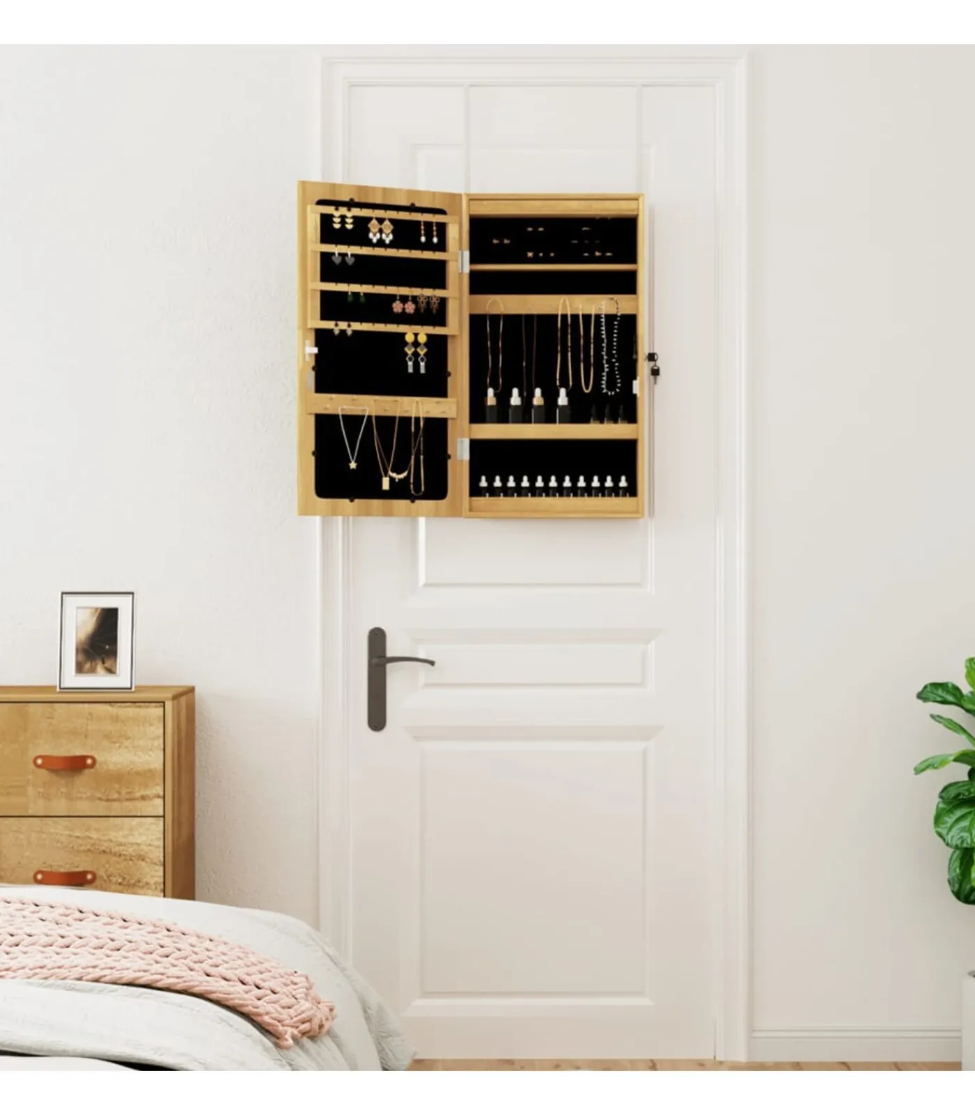 Best Sieradenkast met spiegel en LED wandgemonteerd Spiegels