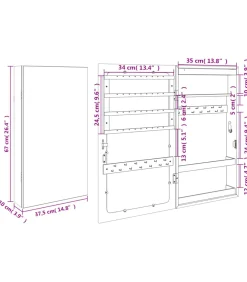Best Sieradenkast met spiegel en LED wandgemonteerd Spiegels